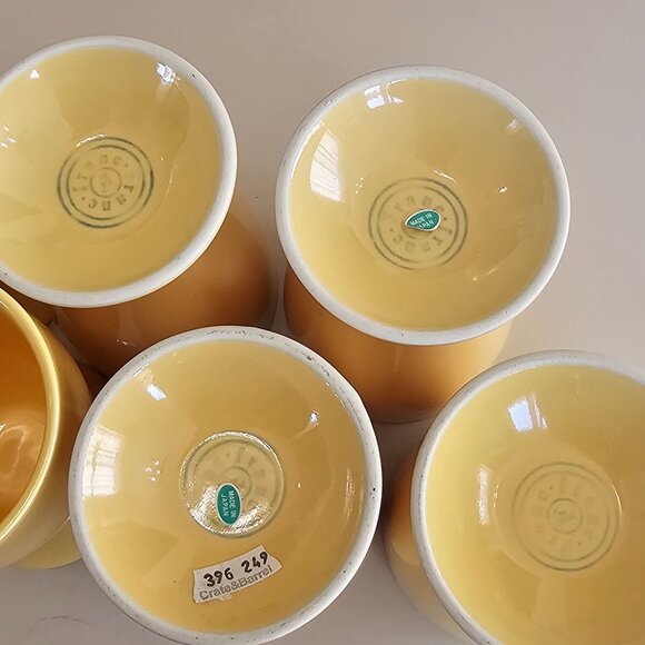 6 Yellow Pottery Tumblers 5.25" Crate Barrel Francfranc made Japan ice tea water - Picture 5 of 8